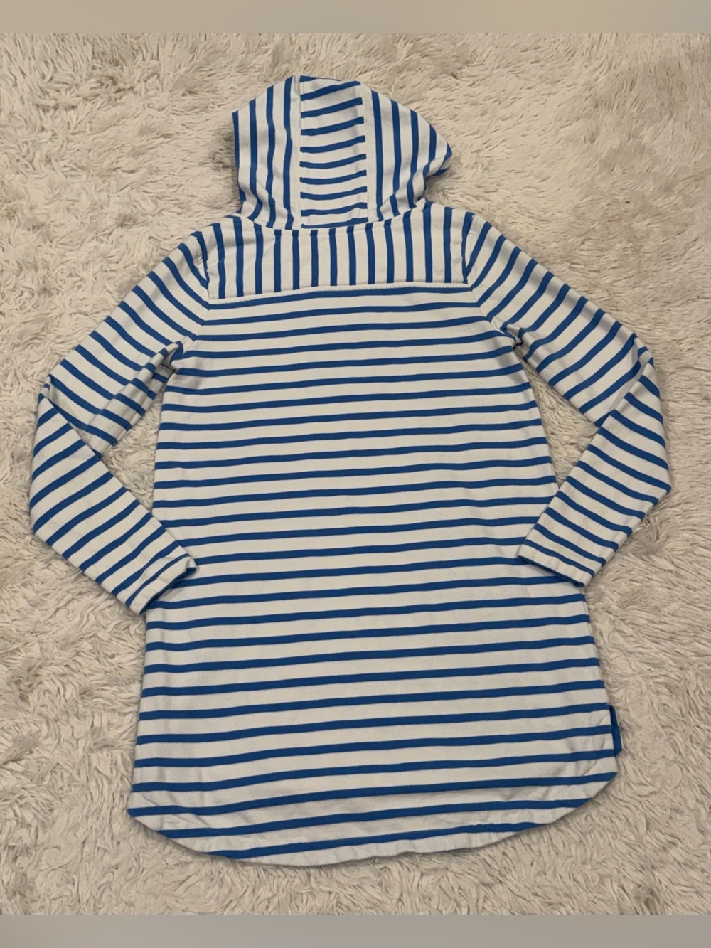 Vineyard Vines Hooded Beach Pool Striped Shep Cover Up Womens XS Blue White Swim - Picture 7 of 9